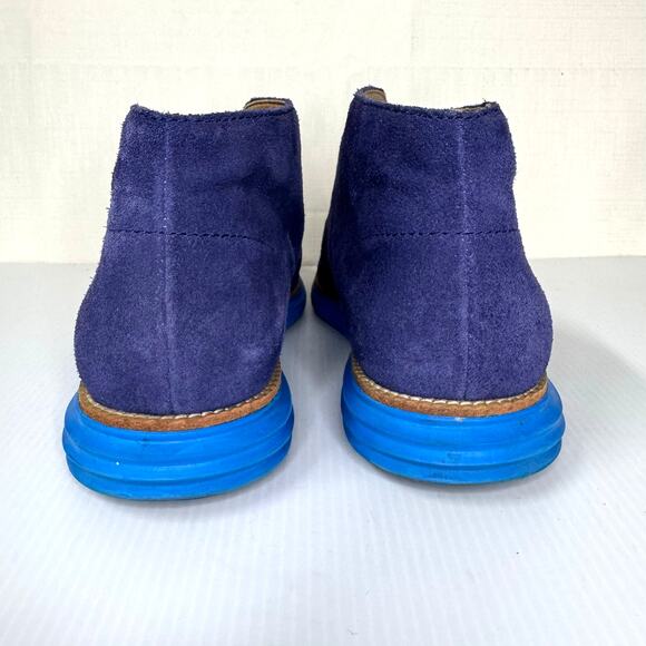 COLE HAAN Lunargrand Chukka Boots Men's 9 Blue Suede Lace Up Ankle Boot Colorful - Picture 5 of 12
